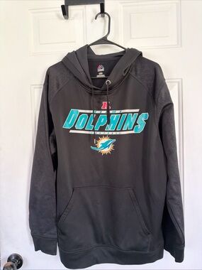 Majestic Miami Dolphins Black Hooded Sweatshirt